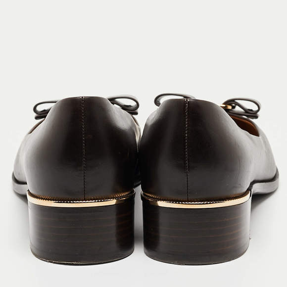 Salvatore Ferragamo Brown Leather Vara Bow Pumps - Picture 6 of 10